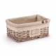 Woodluv Small Handwoven Wicker Storage Basket With Liner, Natural