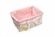 Woodluv Small White Willow Basket With Pink Dot Lining & Ribbon