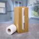 Woodluv Space Saving Bamboo Wood Toilet RollHolder Unit