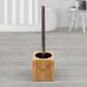 Woodluv Square Bamboo Toilet Brush With Brush Holder - Natural