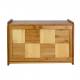 Woodluv Sturdy Natural Bamboo Wood Bread Bin With Drop Down Front Lid