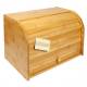 Woodluv Eco Friendly Bamboo Double Decker Roller Top Bread Bin