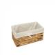 Woodluv Water Hyacinth Shelf Storage Basket With Lining - Small