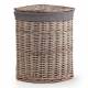 Woodluv Wicker Corner Laundry Storage Basket With Lid, Medium, Grey