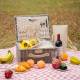 Woodluv Picnic Basket With Cooler Compartment & Bottle Cooler Bag