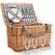 Woodluv Willow Picnic Basket For 4 People With Quality Accessories