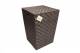 Woven Pattern Laundry Storage Hamper Basket With Lid, Brown