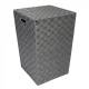 Woven Pattern Laundry Storage Hamper Basket With Lid, Grey