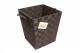 EHC Woven Waste Paper Bin Basket With Hollow Handle - Brown