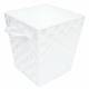 EHC Woven Waste Paper Bin Basket With Hollow Handle - White
