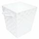 EHC Woven Waste Paper Bin Basket With Hollow Handle - White