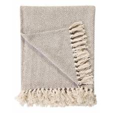 2 Tone Super King Herringbone Cotton Throw, 225 cm x 380 cm - Beige