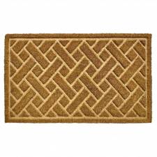 Basket Weave Embossed PVC Backed Coir Entrance Doormat, 40x70cm