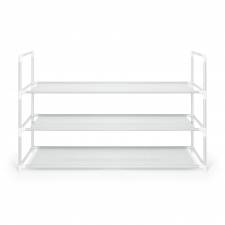 Black 3 Tier Large Capacity Metal Shoe Organizer With Non Woven Cover