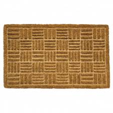 Criss-cross Embossed PVC Backed Natural Coir Entrance Doormat, 40x70cm