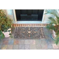 Decorative Wrought Iron Effect Rubber Grill Door Mat- Bronze Finish