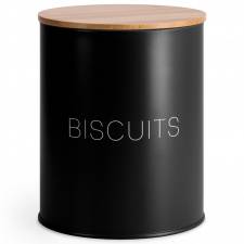 EHC Airtight Biscuit/Cookie Storage Canister With Airtight Lid, Black
