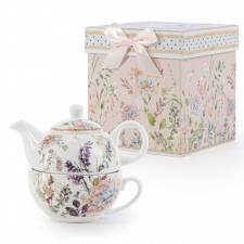 EHC Bell flowers Design Tea For One Tea-pot with Handle, Gift-Boxed