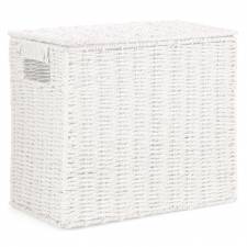 EHC Chic Handwoven Slimline Paper rope Bathroom Storage Unit, White