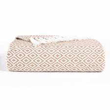 EHC Diamond Soft Cotton Double Throw, 150 x 200 cm, Large, Beige