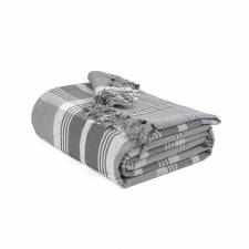 EHC Highland Large Cotton Throw For Sofa, Double Bed or Armchair, Grey