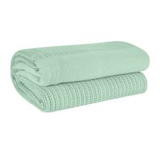 EHC Lightweight Hand Woven Adult Cellular Cotton Blanket, King - Sage