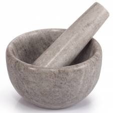 EHC Marble Mortar Pestle Set, Premium Herb Spice Grinder - Natural