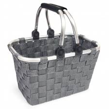 EHC Multipurpose Large Grey Woven Storage Hamper Basket