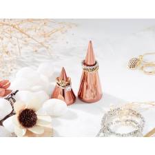 EHC Pack of 2 Metal Plated Small Jewellery Storage Cone - Rose Gold