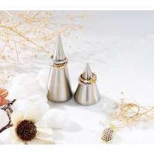 EHC Pack of 2 Metal Plated Small Jewellery Storage Cone - Silver