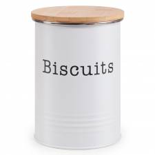 EHC Round Airtight Seal Cookie/Biscuit Storage Jar With Lid, White