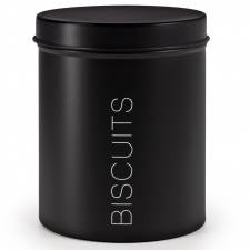 EHC Round Biscuit Storage Container With Airtight Lid, Black