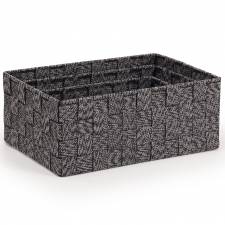 EHC Set of 3 Woven Shelf Storage Hamper Basket With Lid - Black