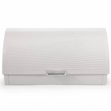 EHC Wave Pattern Bread Storage White Roll-Top Bread Bin - White