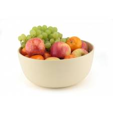 Food-Safe Decorative Premium 25 cm Bamboo Salad Bowl - Cream