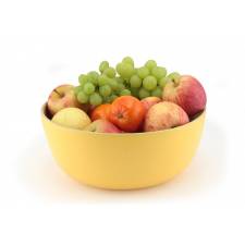 Food-Safe Decorative Premium 25 cm Bamboo Salad Bowl - Custard