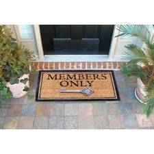 Heavy Duty Indoor PVC Coir Entrance Door Mat "Members Only"