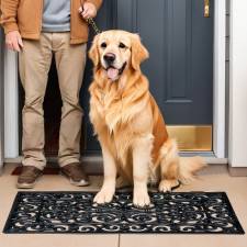 Heavy Duty Wrought Effect Rectangular Rubber Door Mat - Large