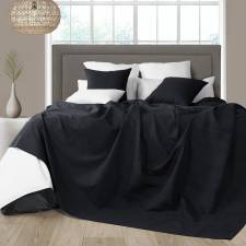 Classic Rib Cotton Throw, For 3-4 Seater Sofa or King Size Bed - Black