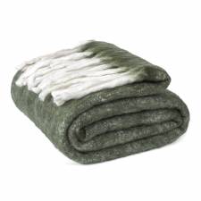 Nevni Mohair Style Soft Reversible Cotton Blanket, 125 x 150 cm, Olive