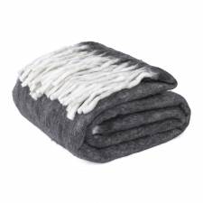 Nevni Mohair Style Soft Cotton Single Blanket, Dark Grey 125 x 150 cm