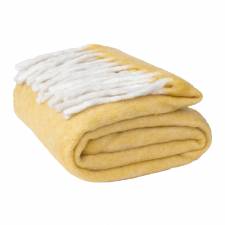 Nevni Mohair Style Soft Cotton Single Blanket, Yellow 125 x 150 cm