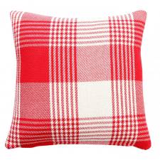 Premium Tartan Cotton Cushion Cover - Red (45 cm x 45 cm)