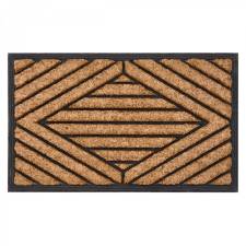 PVC Backed Moulded Brushed Coconut Coir Entrance Doormat, 45 x 75 cm