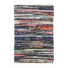 Recycled Cotton Handmade Multi Coloured Chindi Floor Rug - 60 x 90 cm