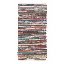 Recycled Cotton Handmade Multi Coloured  Chindi Floor Rug -70 x 140 cm