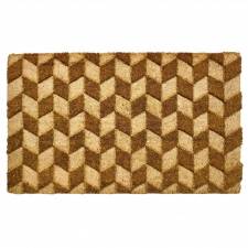 Retro Embossed PVC Backed Natural Coir Entrance Doormat, 40x70cm