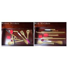 Set of 2 Expandable Bamboo Wooden Drawer Separators Organizers