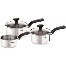 Tefal ComFort Max Stainless Steel Saucepan Set, 3 Pieces - Silver