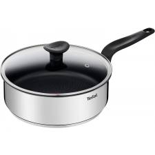 Tefal Primary Stainless Steel 24cm Induction Sauté Pan with Glass Lid